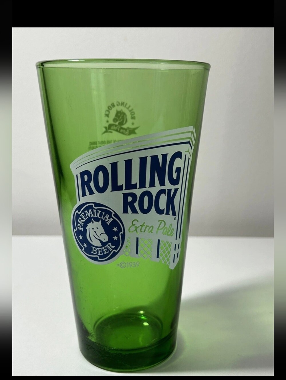 Vintage Rolling Rock Extra Pale Ale Premium Beer Glass Tumbler